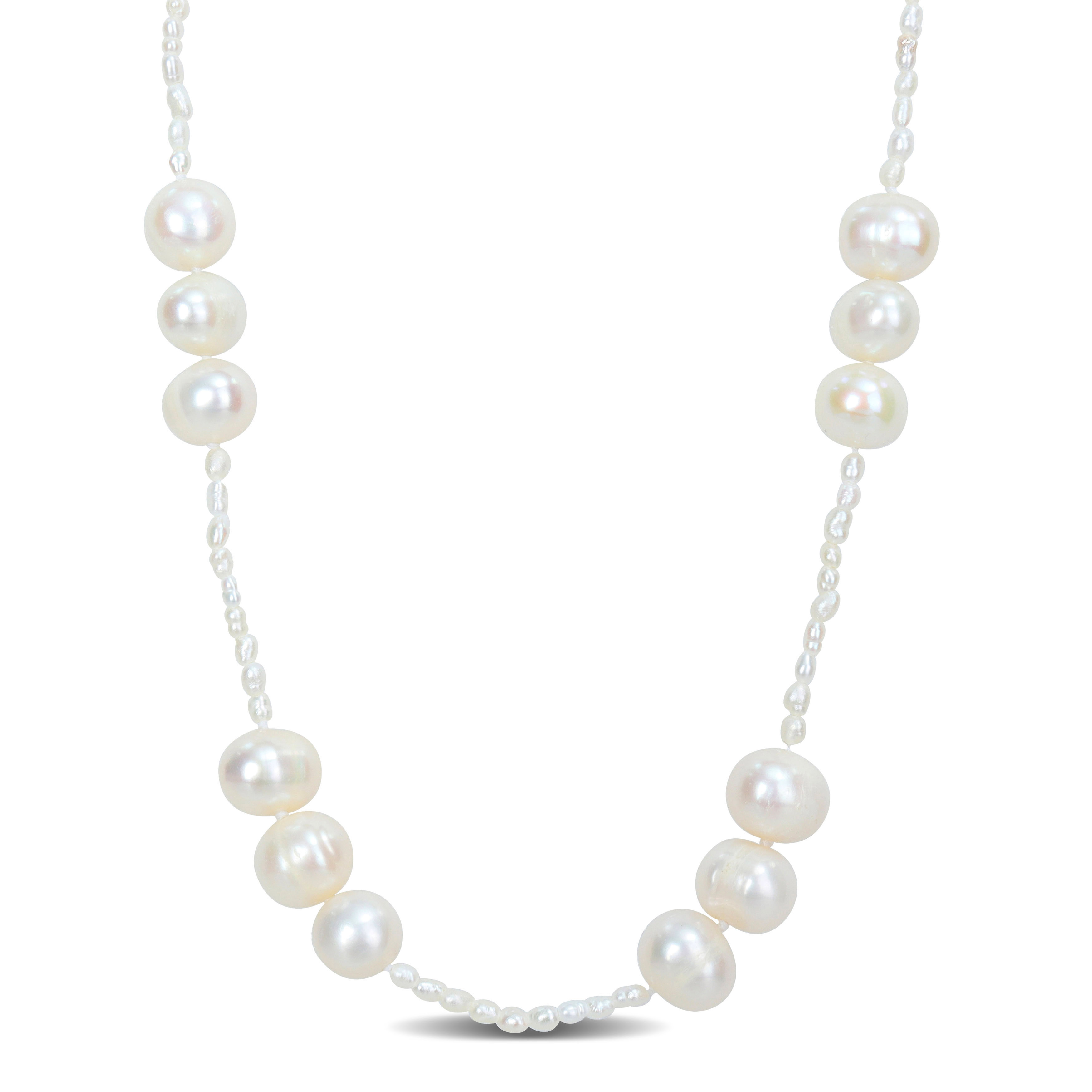 2-8 MM Cultured Freshwater Pearl Station Endless Stackable Necklace - 32 in.
