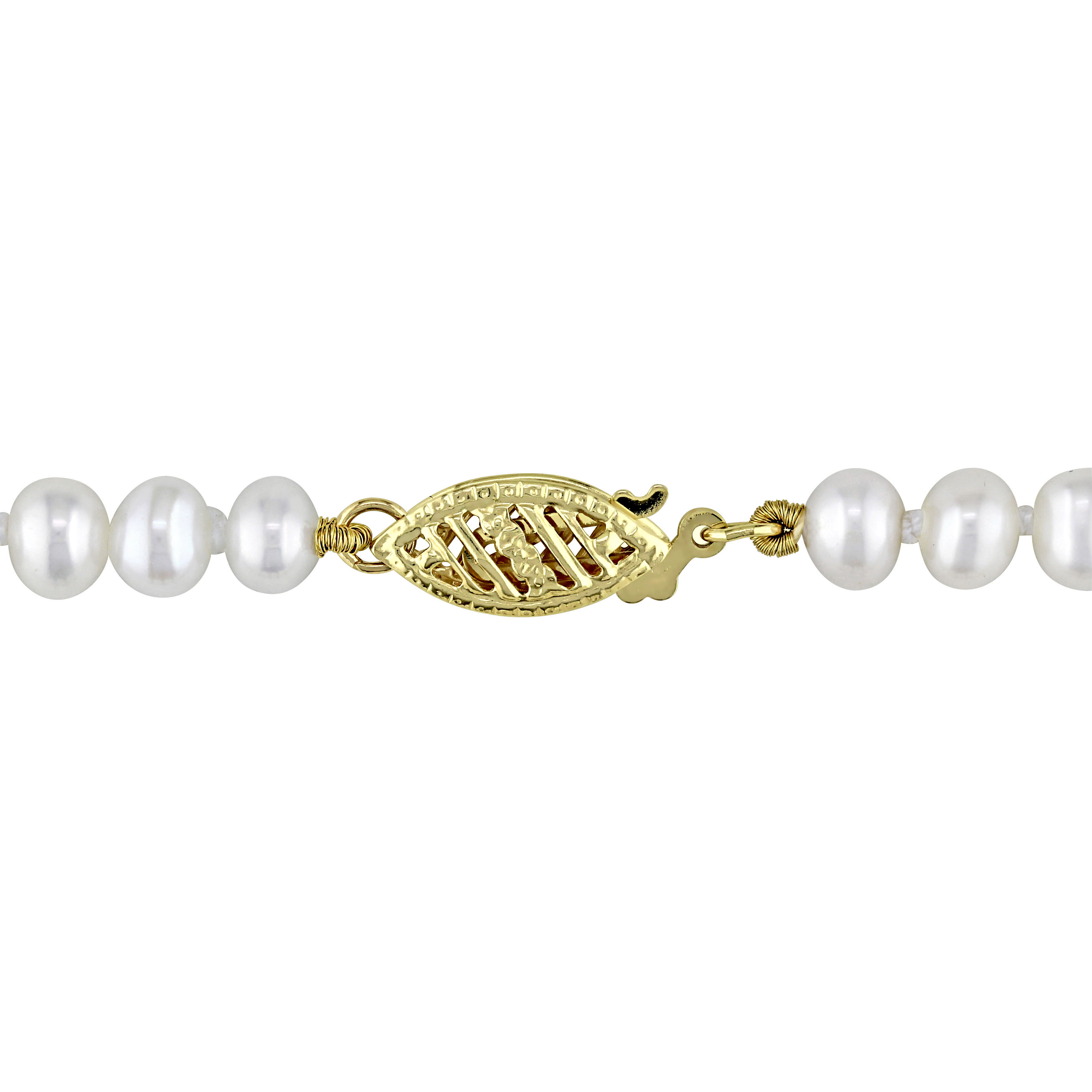 4-8mm Freshwater Pearl Strand Graduated Necklace with 14k Yellow Gold Clasp - 18 in