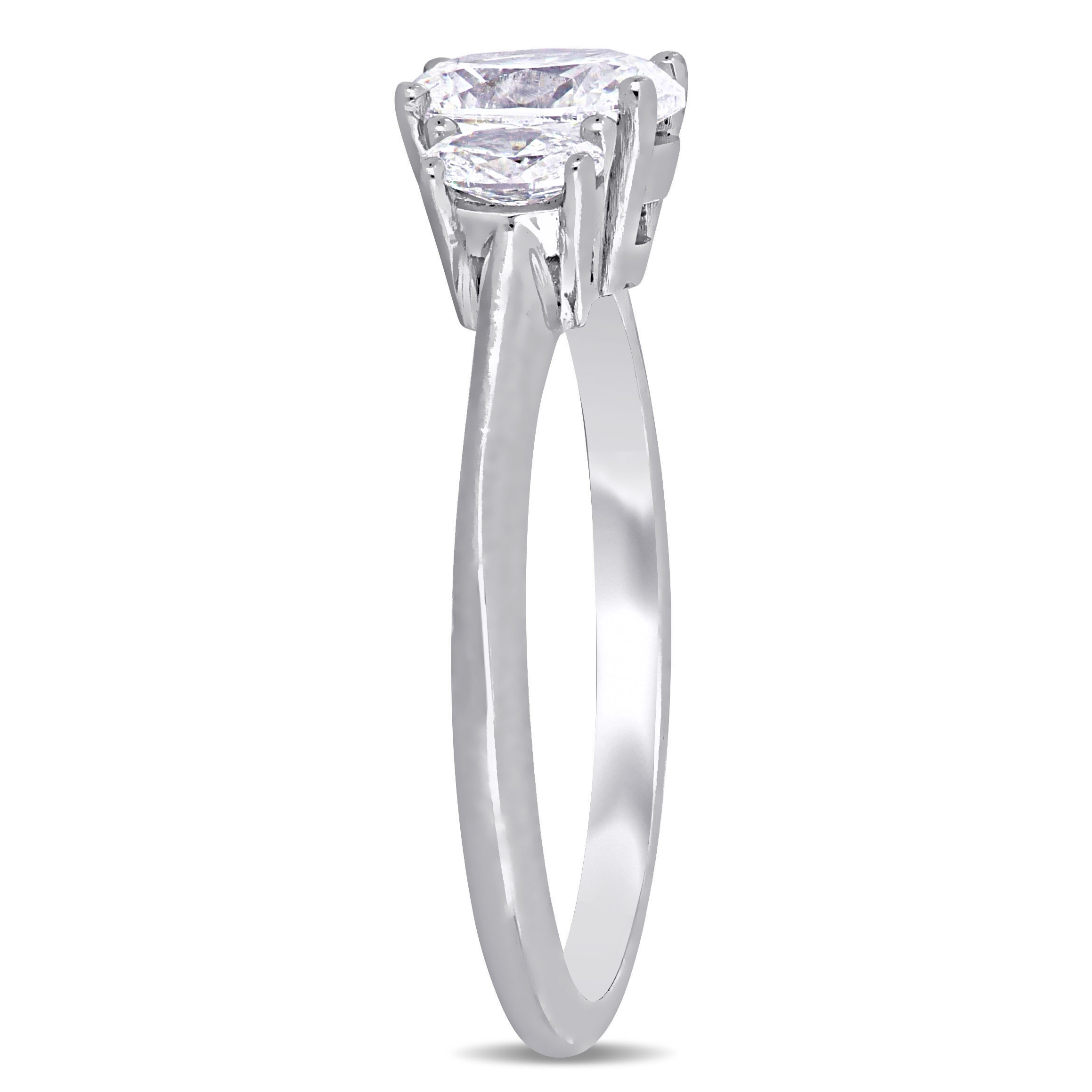 1 1/3 CT TW Certified Diamond 3-Stone Engagement Ring in 18k White Gold