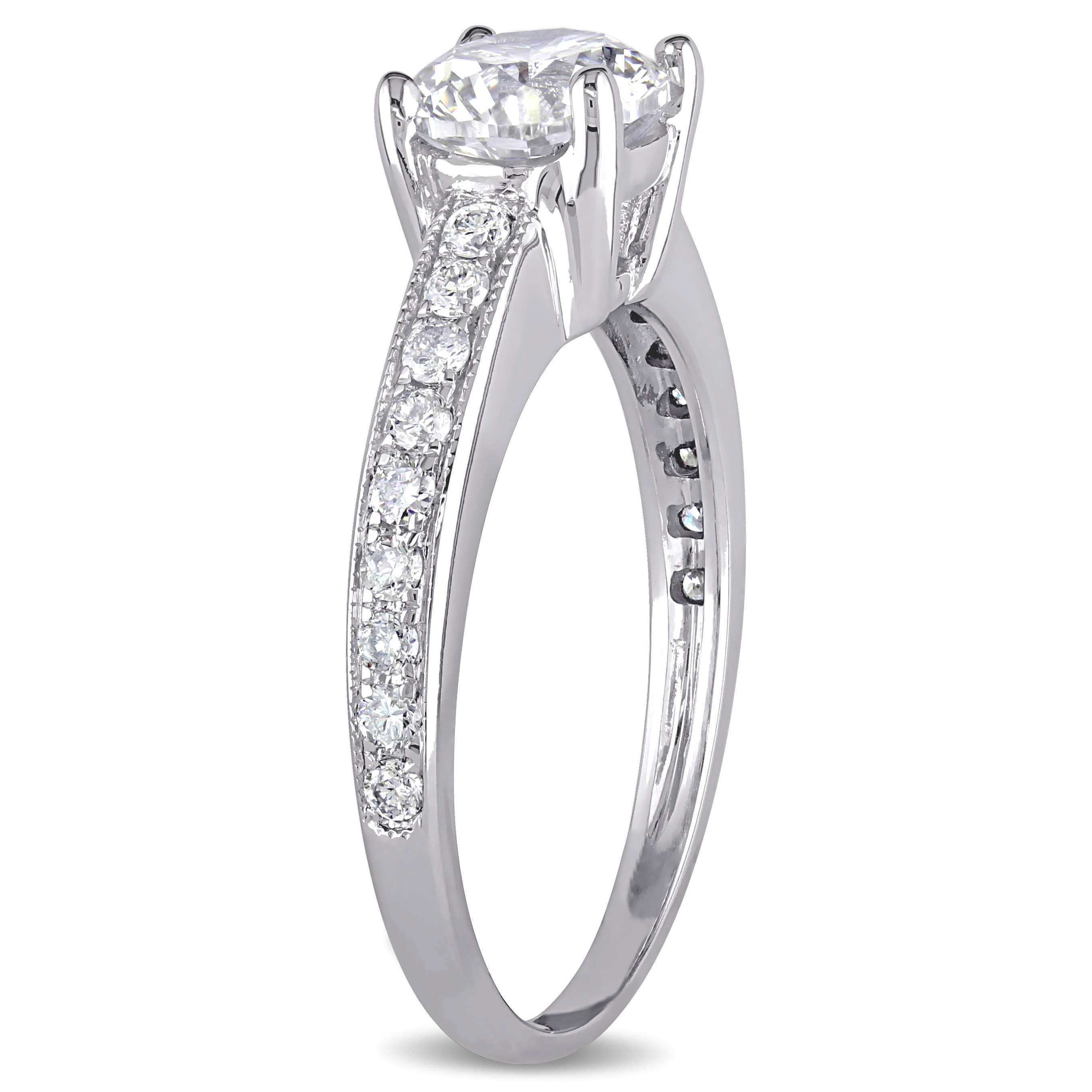 1 1/6 CT TW Diamond Engagement Ring in 18k White Gold