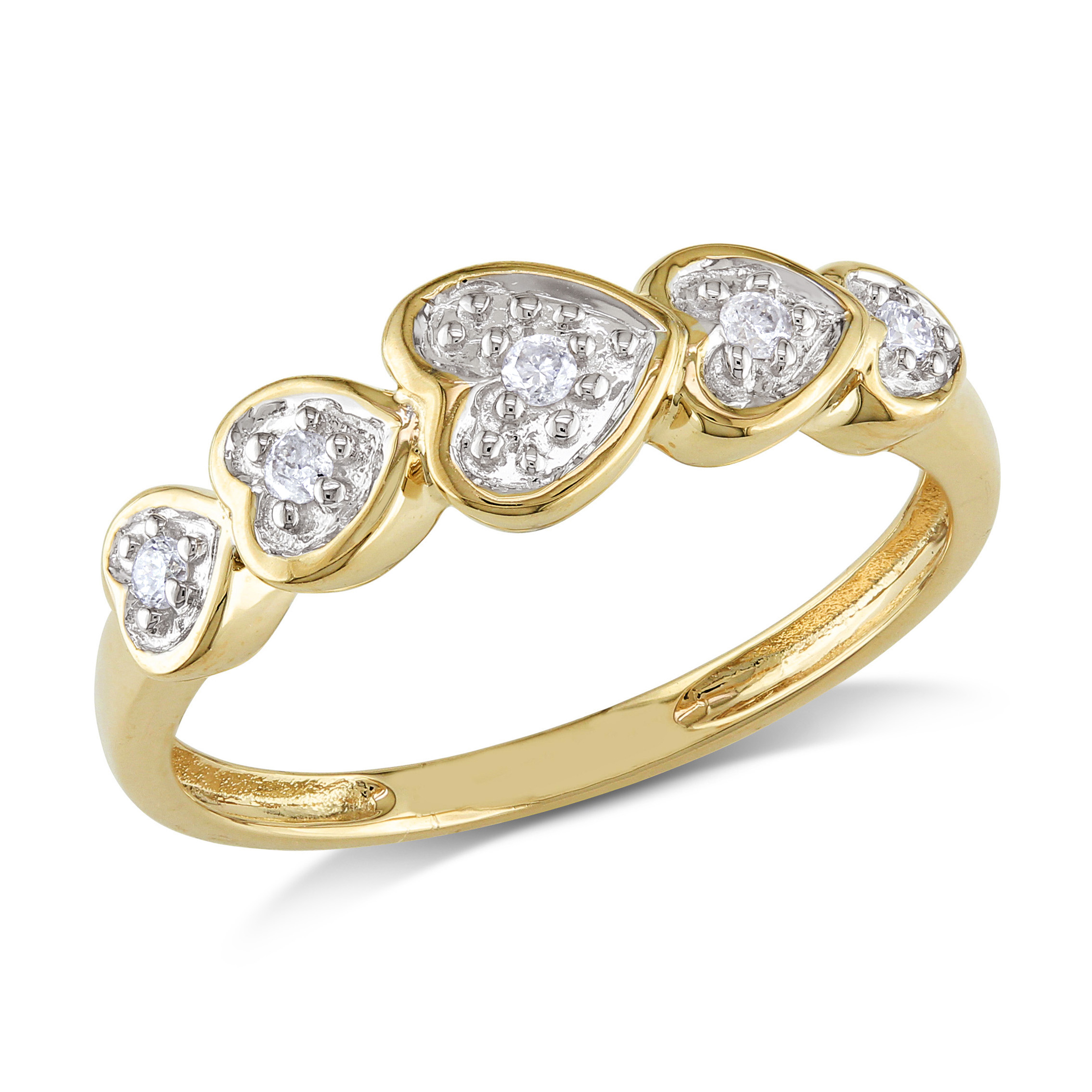 Diamond Heart Ring in 10k Yellow Gold