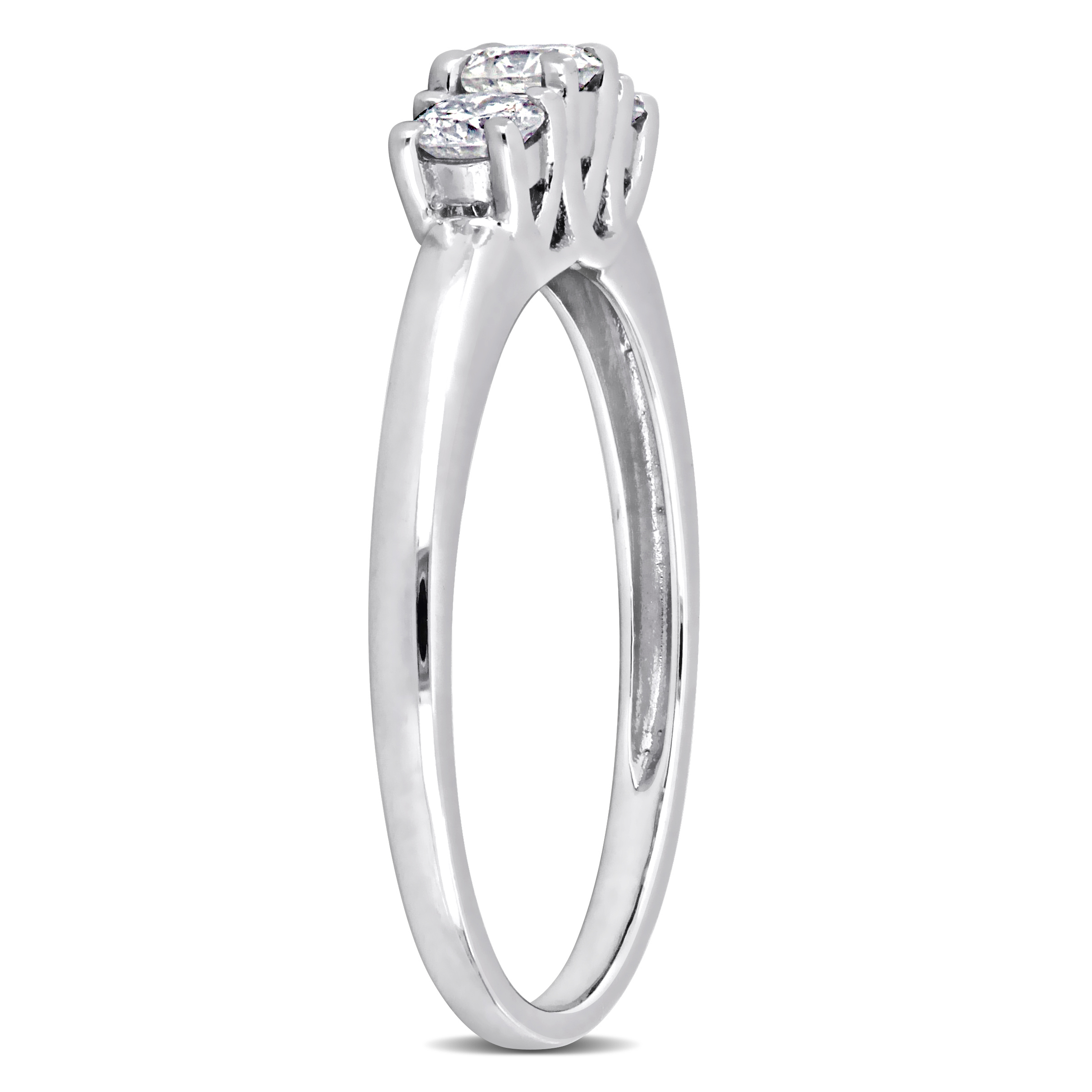 1/2 CT TW 3-Stone Diamond Engagement Ring in 14k White Gold