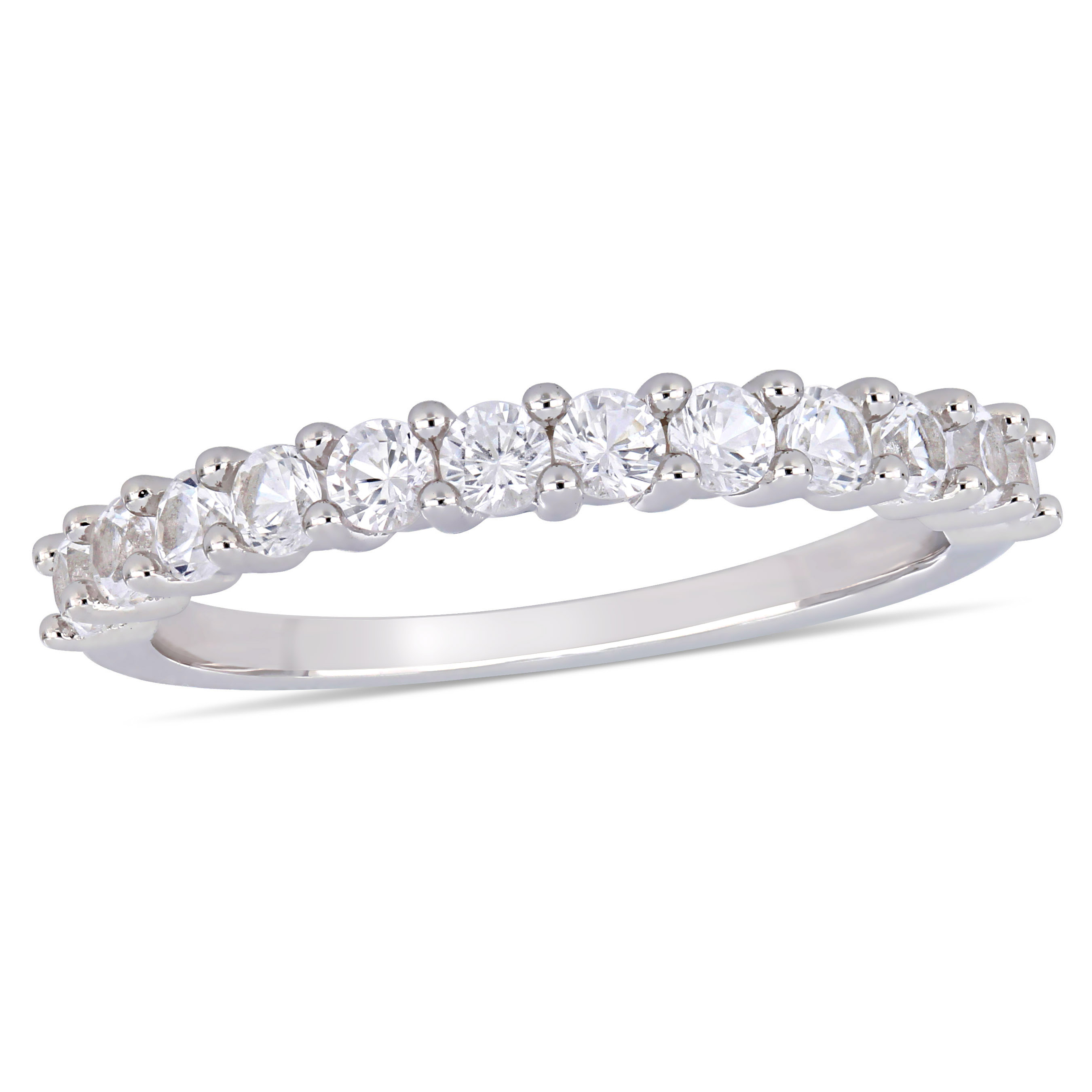 1 1/10 CT TGW Created White Sapphire Anniversary Band in Sterling Silver