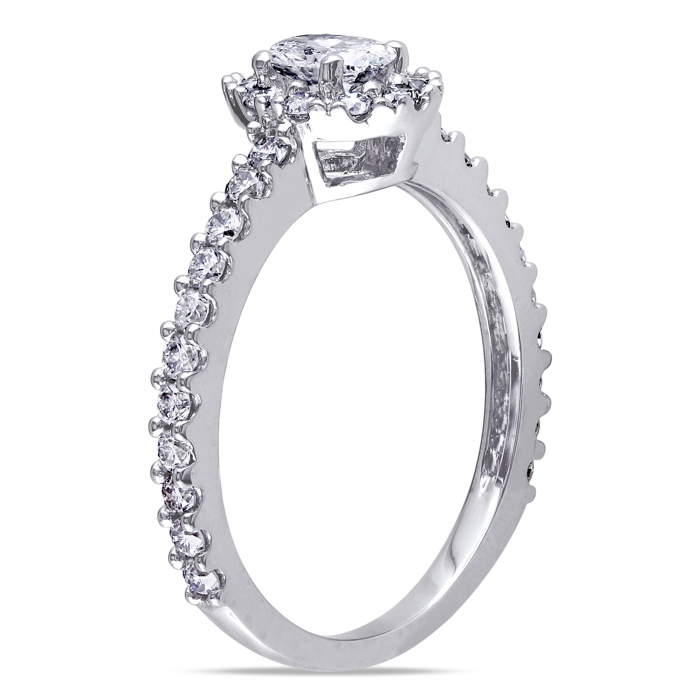 1 CT TW Oval Halo Diamond Engagement Ring in 14k White Gold